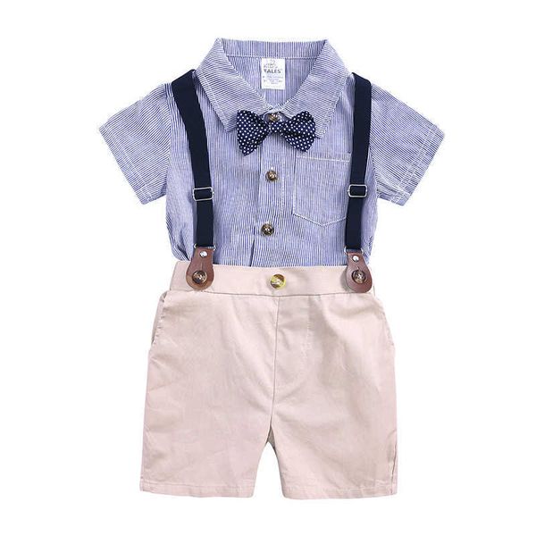 Formale Kinderkleidung für Jungen, Kleinkind-Kleidungsset, Sommer-Babyanzug, Shorts, Tops, Kinderhemd mit Kragen, Hochzeitsfeier, Kostüm, 0–3 Jahre