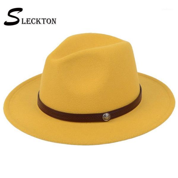 Chapéus de aba mesquinha Fedoras de moda Slekcha