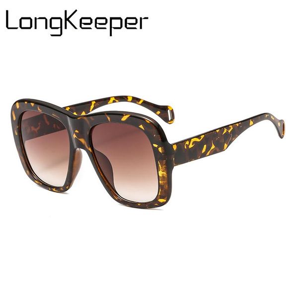 

longkeeper retro square sunglasses women men trendy oversized sun glasses female new leopard gradient glasses gafas de sol uv400, White;black