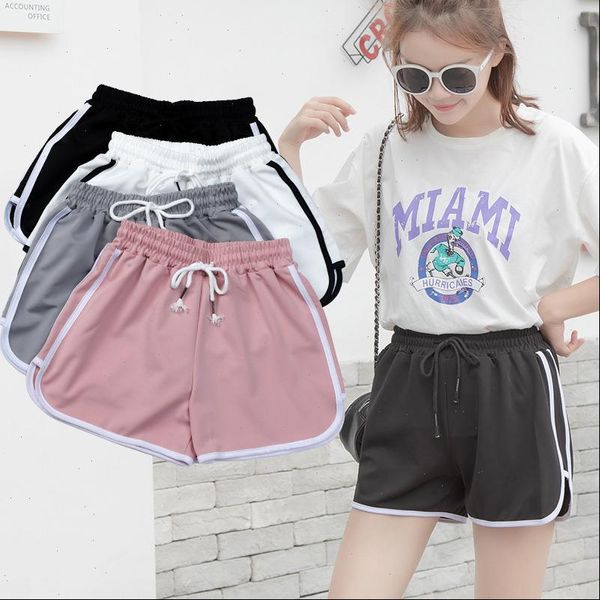

sports shorts women summer 2021 casual high waist lace up short female loose trend gym jogging fashion ladies shorts new mujer, White;black