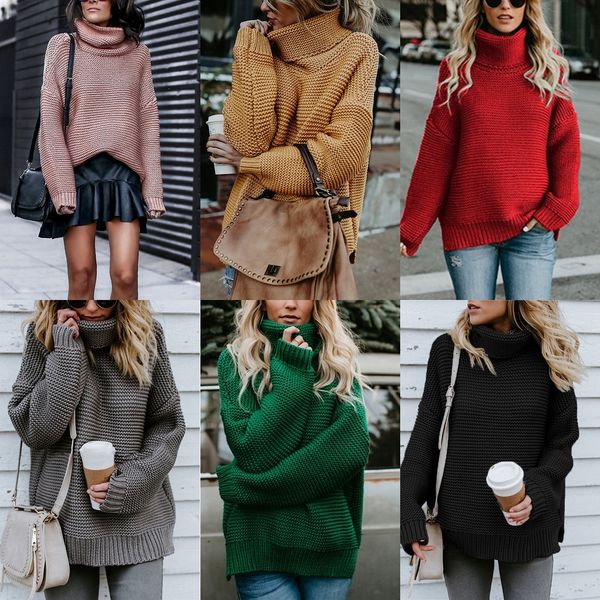 

nou2a 2020 sweater and winter new sweater pullover thick line long sleeve turtleneck pullover autumn for women vn8xa, White;black