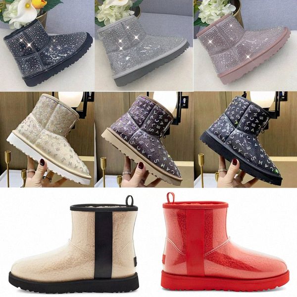 

2021 designer classic wool cashmere clear 20 short ii triplet australia womens women boot winter snow boots mini furry australian boot e6td#, Black
