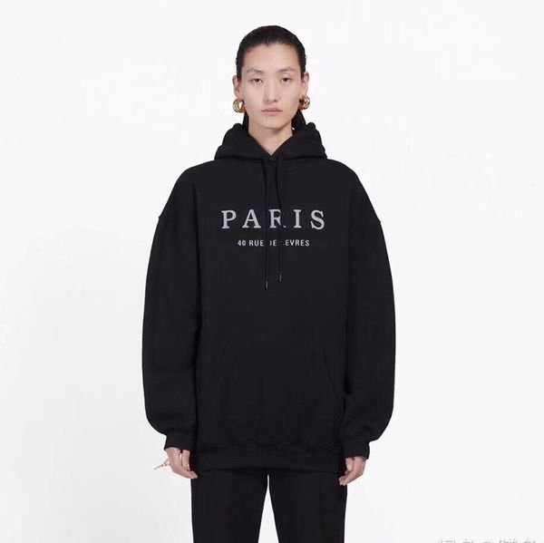 

известный mens париж вышивки толстовки моды мужские стилисты толстовки куртки мужчины женщин высокого качества вскользь фуфайки размер m-2xl, Black