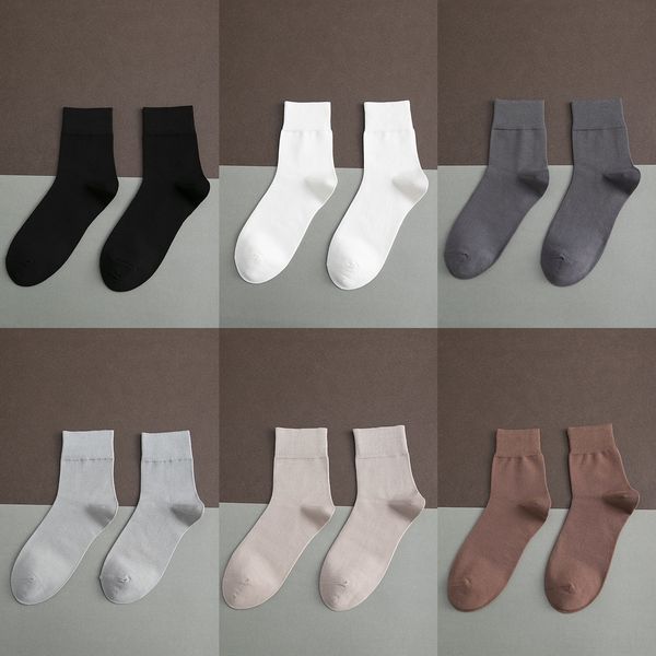 

2020 new autumn cotton and winter socks men's medium tube solid men's socksbusiness cotton socks optional colors ogvmb, Black