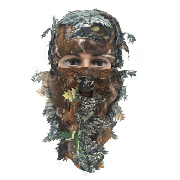 

face hunting leafy head 3d net full camo mask