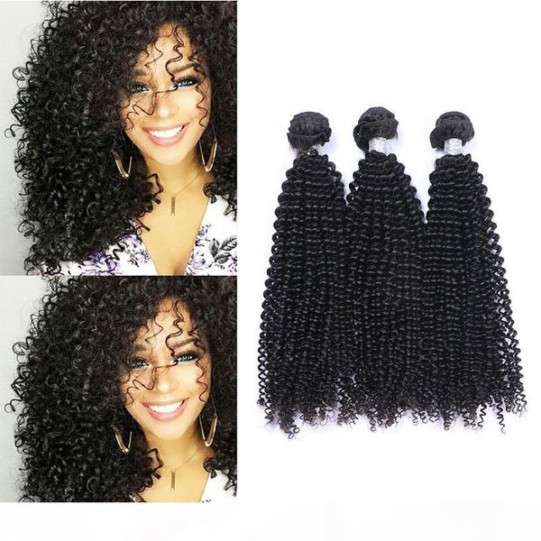 

brazilian curly virgin hair wefts 3 bundles wholesale brazilian kinky curly hair weaves brazilian deep curly virgin human hair extension, Black
