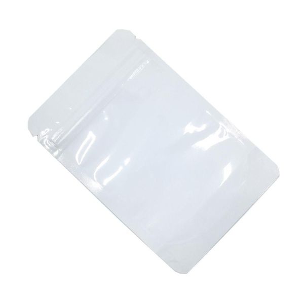 

200pcs lot doypack white aluminum foil zip lock package bag with window stand up zipper mylar plastic dried flower storage bag h bbypic