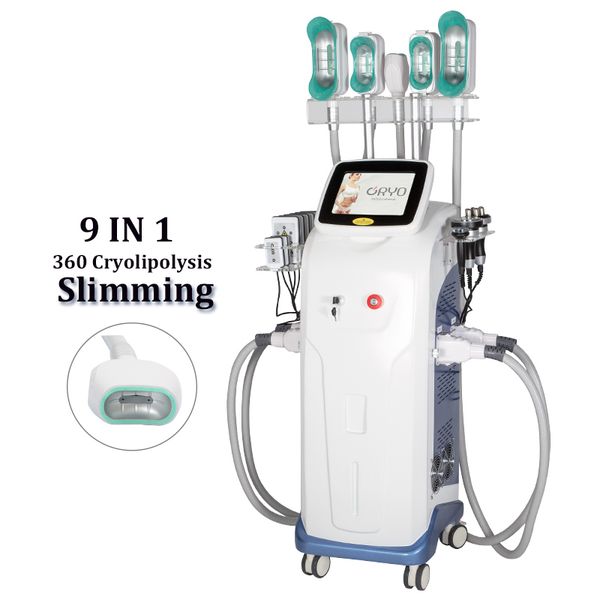 9 IN 1 Kryo-Lipolyse Ultraschallkavitation Radiofrequenz 360 Schlankheits-Anti-Cellulite-Behandlung Cooler Lipo-Laser-Gewichtsverlust