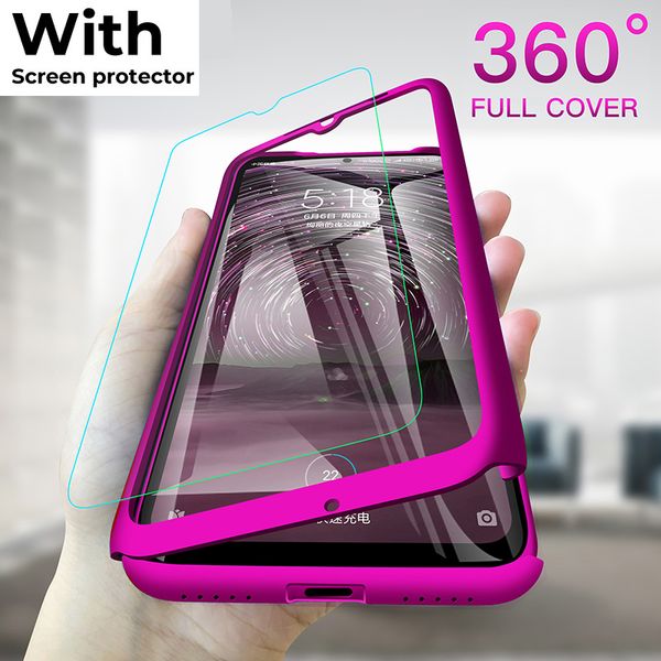 

360 градусов чехол для xiaomi 5x 6x 8 lite 9 se a3 9т телефон shell редми 9 примечание 9s 8 8т 7 6 5 pro 7а 8а 9а 9с полное покрытие со стек