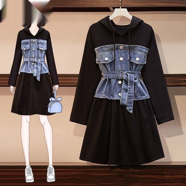 

34my9 большие джинсовые наклейки осенью тело обтяжку размер стикера женщин охватывающую жира мм юбка новый мода талии похудение живота одежд, Black;gray