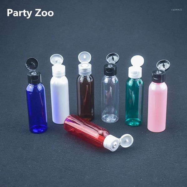 

200 x 60ml plastic pet transparent empty bottle travel lotion liquid bottles dispenser sample white/clear/black flip cap1
