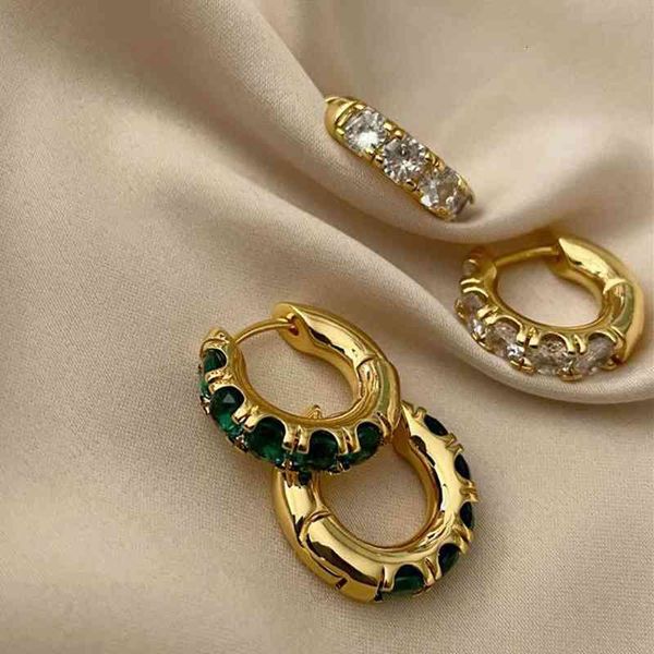Orecchini Orecchini in cristallo di smeraldo francese in argento sterling S925 Orecchini da donna Fashion Court High Sense