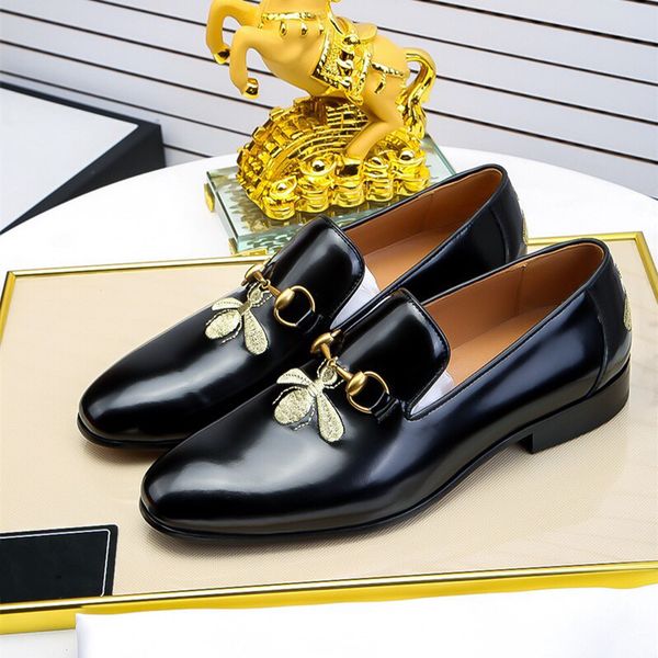 

2020 men thick bottom designers dress shoes luxury italian style fashion men formal shoes brand men bring business leather shoes, Black