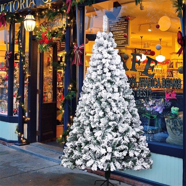 

7ft spray white pvc christmas tree 870 branches holiday party diy home light fiber christmas tree l decoration t200909
