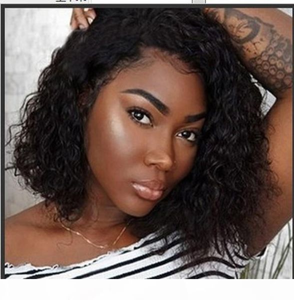 

wig for women short curly hair high temperature silk fiber headgear, Black;brown