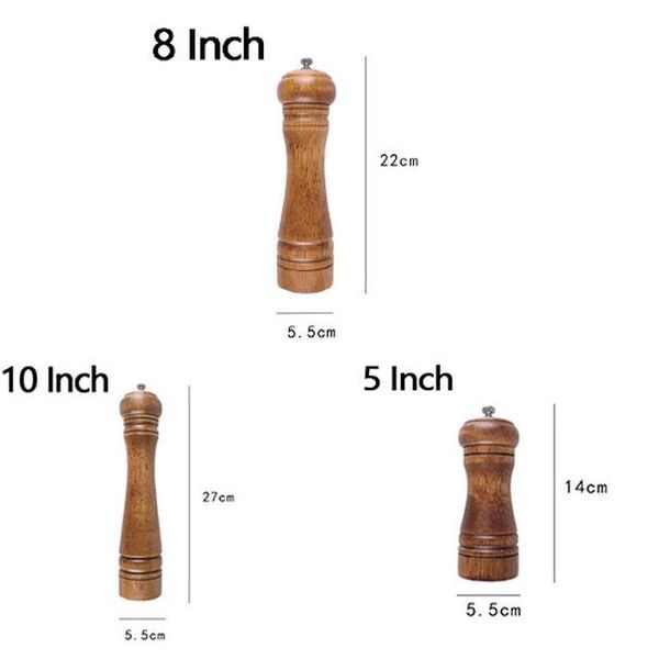 

salt pepper mills classical oak pepper spice grinder set handheld season mills grinder cooking bbq set 5 8 10 inch kitchen tool wmtxbo
