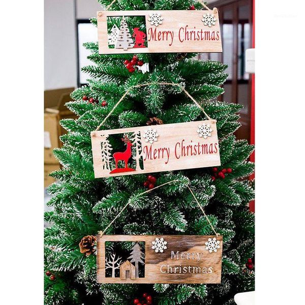 

christmas decorations year door decoration hanging pendant ornaments wooden elk tree pendants1