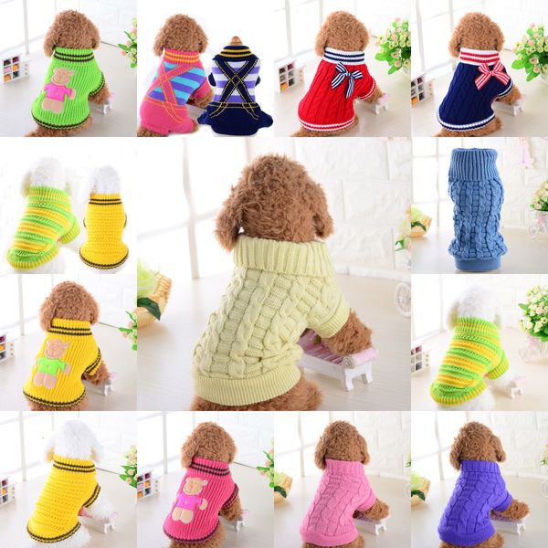 

striped navy winter soft warm sweaters for pet dog clothes costumes knitwear 5 nnoml