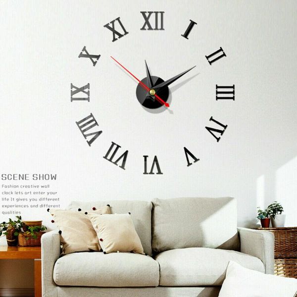 

home modern rome style decoration home decor wall clocks acrylic mirror acrylic art sticker 3d mirror surface diy wall clock