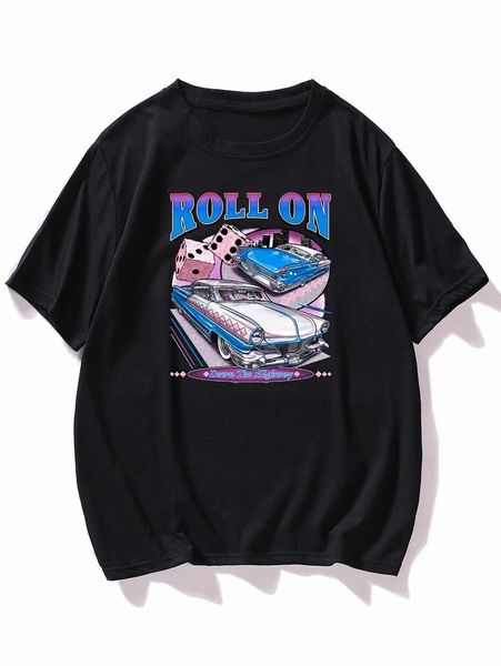 

men letter graphic short sleeve tee b3z9#, White;black