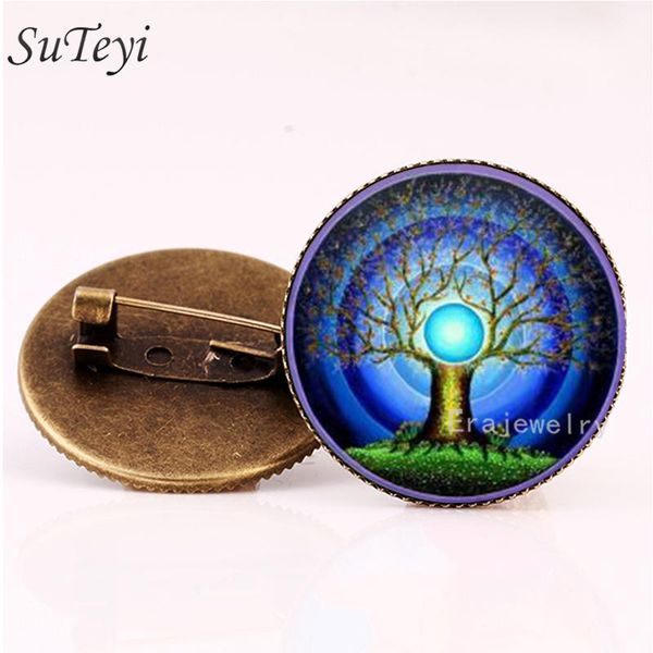 

suteyi стекла качество брошь украшения купола pins greative жизнь кабошон handmade женщины броши винтаж дерево ювелирные изделия высокого ts, Gray