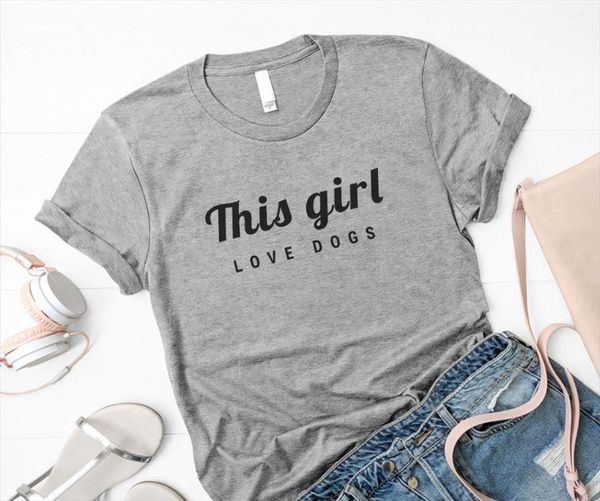 

this girl loves dogs letters women tshirt cotton casual funny t shirt for lady yong girl tee drop ship s 198, White