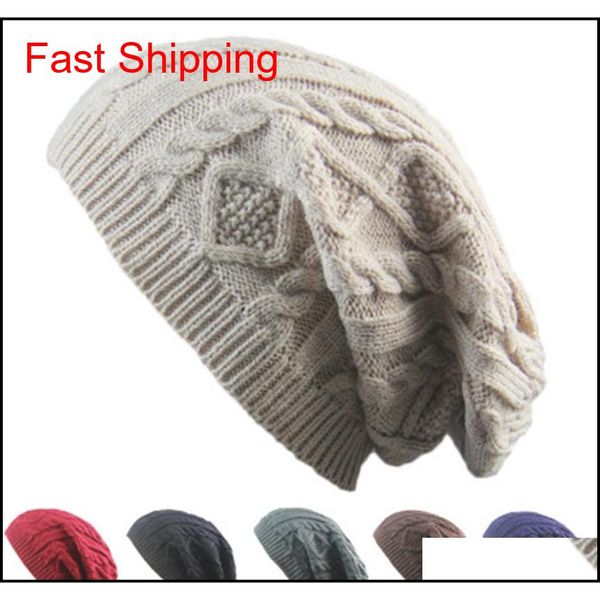 

women new design knitted caps beanies twist pattern solid color women winter hat knitted sweater fashion hats 6 colors zza876 oubsb
