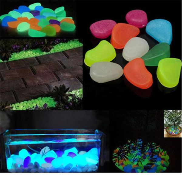 

garden decor luminous stones glow in dark decorative yard path pebbles outdoor fish tank decoration pebble rocks lawn jllyym