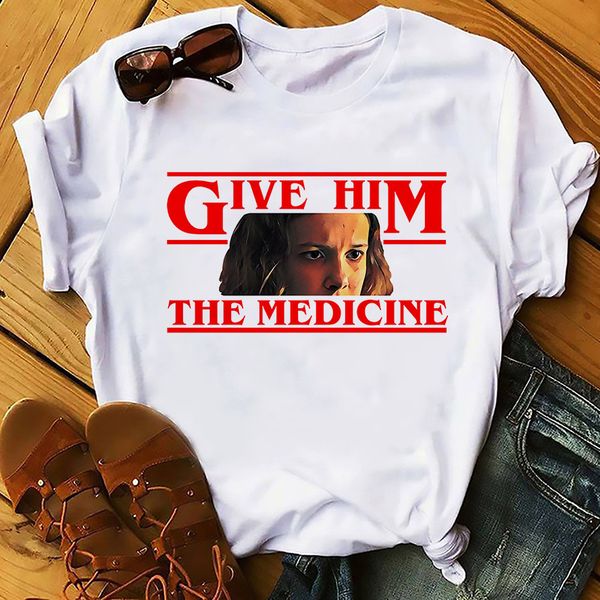 

stranger things 3 eleven give him the medicine t shirt men summer new white casual homme cool tshirt sport hooded sweatshirt hoodie