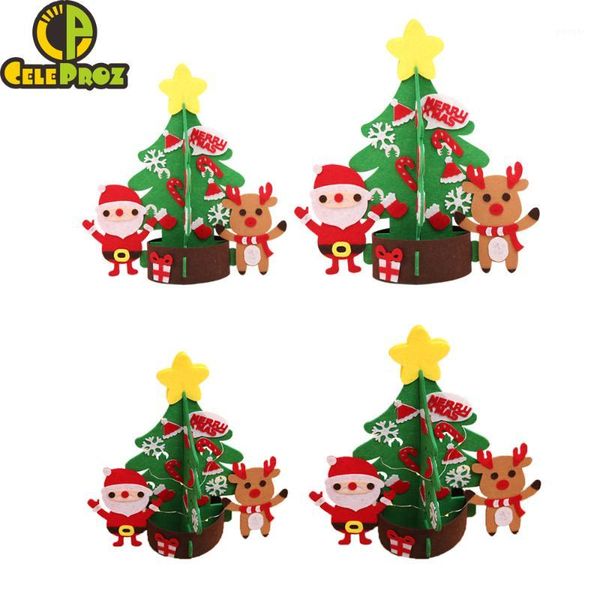 

christmas decorations 1pc non-woven fabric tree kid diy supply santa claus rudolph decoration home party supplies1