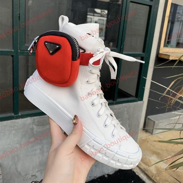 

2020 new leather ladies pocket boots canvas lace-up thick-soled non-slip wear-resistant casual sports shoes boot, Black