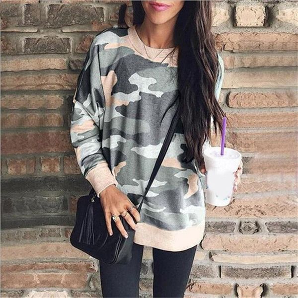 

women camouflage printed sweatshirt hoodies tumblr oversized autumn harajuku coat female casual basic pullovers1, Black