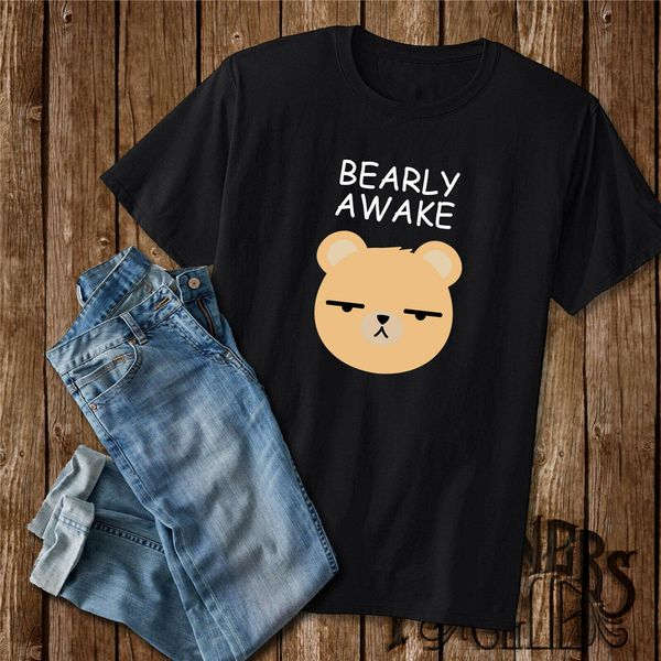 

bearly awake cute bear графический дизайн пользовательского s 2xl большие tall балахон дизайнеры футболки толстовка