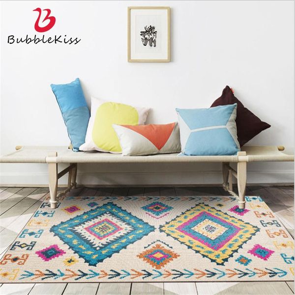 

bubble kiss bohemian multi-colored geometric pattern carpet home non-slip area rug for living room bedroom decor carpet sale