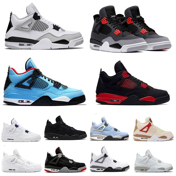 

2022 jumpman 4 4s retro basketball shoes red thunder wild things white oreo university blue royalty raptors pure money metallic purple men w
