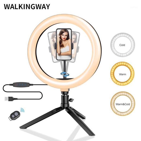 

flash heads 6'' 10" led ring light 26cm pography lighting dimmable selfie lamp with tripod for makeup youtube tiktok phone ca