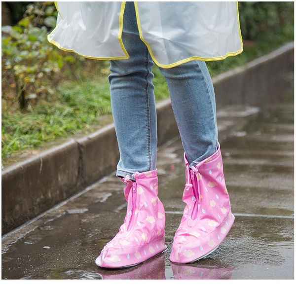 

1 pair of waterproof shoe covers ladies pvc sile non-slip wear-resistant rain boots rainproof thickened shoe covers bbyqnw