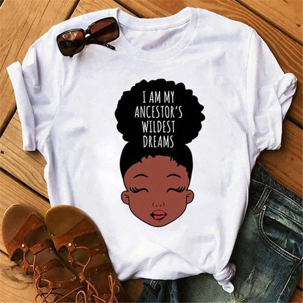 

ZOGANKIN Harajuku Ullzang Tops Melanin Black Girl Tshirt Summer Fashion Women Tshirt Cute Tee Shirts Female Casual T-shirt #tg0h, White