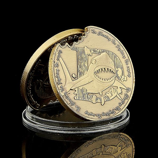

the big white shark bronze cheating na fighting crying craft commemorative coin environment protection