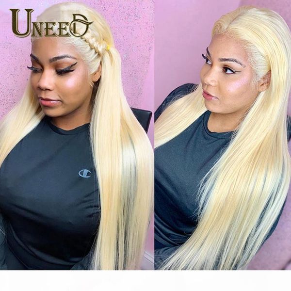 

glueless 613 blonde lace front wigs remy peruvian straight lace front human hair wig blonde frontal wigs for black women, Black;brown