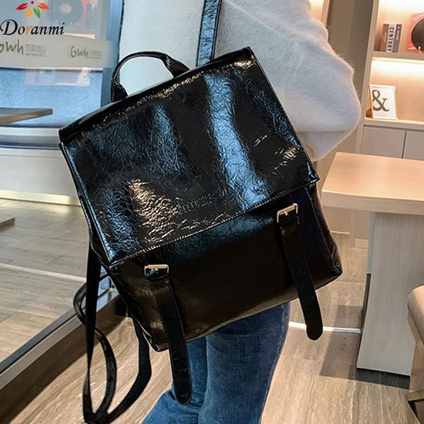 

doranmi large capacity pu leather women's backpack 2020 big traveling shoulder backpack schoolbags female rucksack mochila bg396