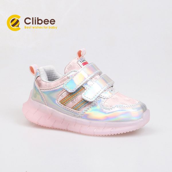 

clibee 2020 kids running synthetic loafer with transparent jelly sole children casual school shoes 21-26, Black