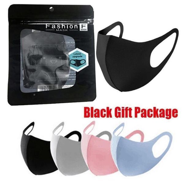 

retail bag anti dust face mouth cover pm2.5 mask respirator dustproof anti-bacterial washable reusable ice silk cotton masks tools in stock