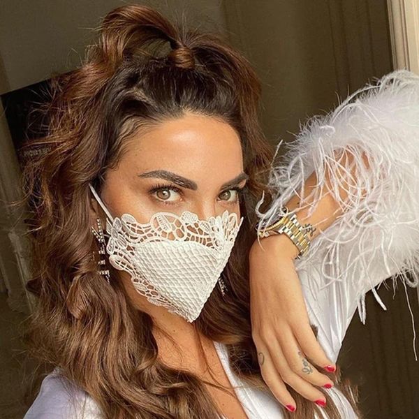 

2020 мода кружева rhinestone маска упругие многоразовый моющийся bling sexy для лица с rhinestone украшения лица ювелирных изделий jlltod xj, Black