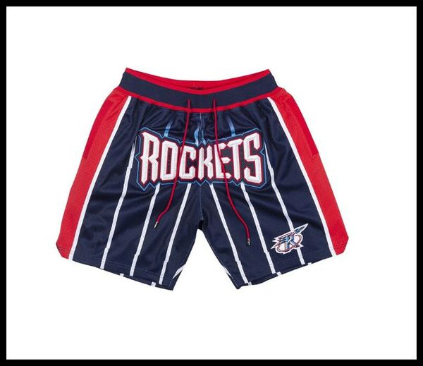 

houston rockets men shorts just don by mitchell & ness basketball pocket pants team s-2xl, Black