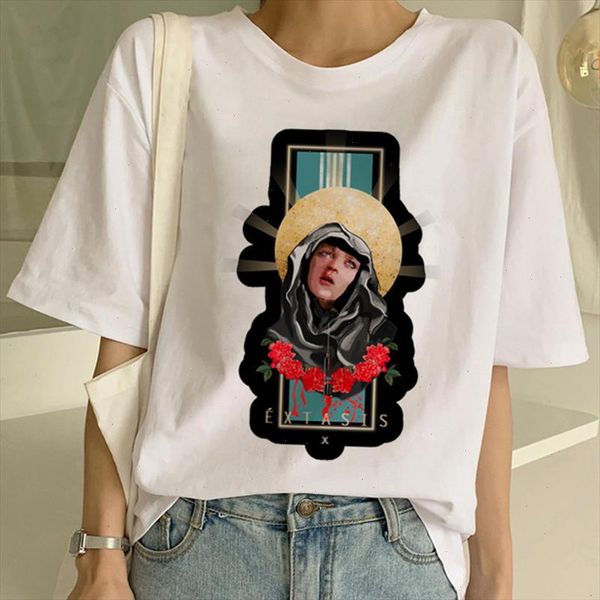 

zoganki female fashion harajuku large size cartoon funny print short sleeved t shirt women summer tees new tees shirt s 2xl, White