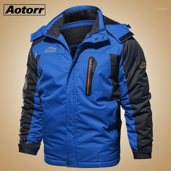 

winter warm outdoor men hoodie waterproof windproof parkas snow coat hiking winter ski sport outdoor mountain skiing jacket 6xl1, Black