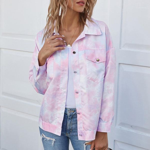 

tie-dye print jackets long sleeve women fashion casual coat clothing female autumn vintage ladies outwear ropa de mujer chaqueta1, Black;brown
