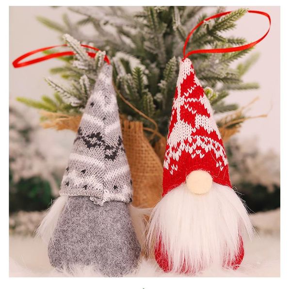 

christmas decorations knitted wool forest man doll charm faceless doll christmas tree decoration pendant cute and popular style, Black
