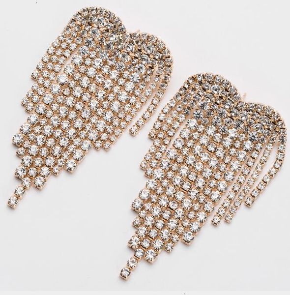

factorys0rxluxury tassel rhinestone multi-layer claw chain long diamond section specifically for high-end fashion earrings